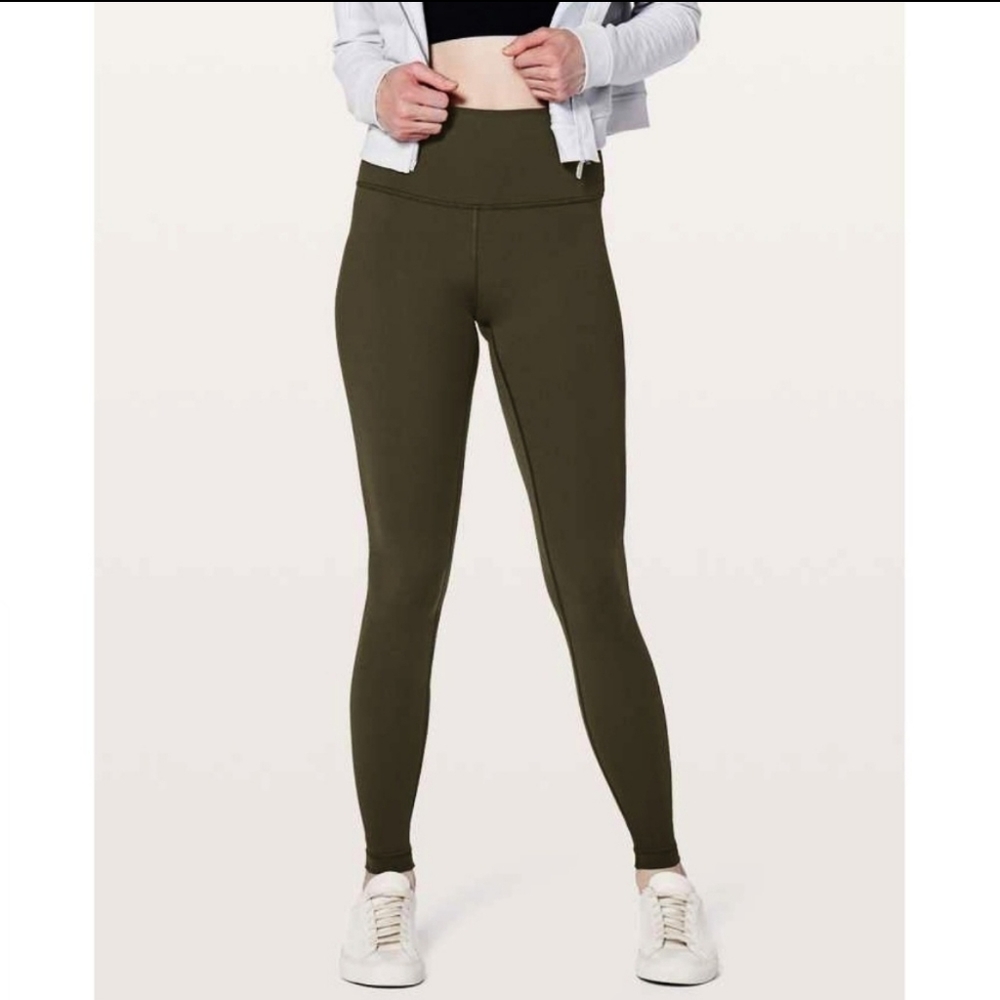 Lulu Wunder Under High Rise Tight 28" Dark Olive 6